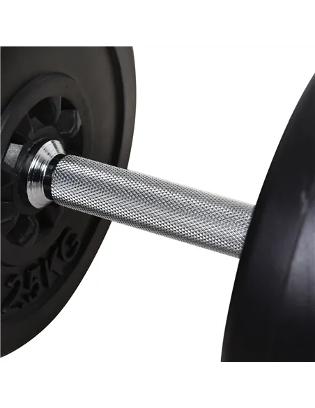 HOMCOM Dumbbell and Barbell Set with 65kg Adjustable Barbell Weights Set, for Home Gym - Black
