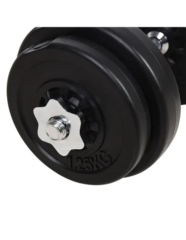 HOMCOM Dumbbell and Barbell Set with 65kg Adjustable Barbell Weights Set, for Home Gym - Black