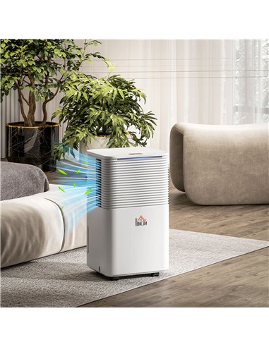HOMCOM 12L/Day 2000ML Portable Quiet Dehumidifier for Home Laundry Room Bedroom Basement, Electric Moisture Air De-Humidifier wi