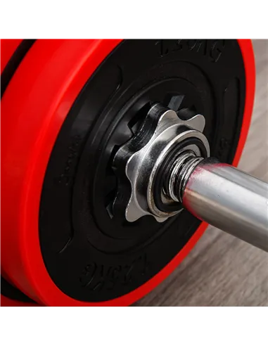 HOMCOM 20KGS 2-In-1 Dumbbell & Barbell Adjustable Set Strength Muscle Exercise Fitness Plate Bar Clamp Rod Home Gym Sports Area