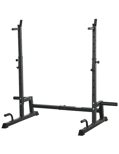 HOMCOM Multifunction Barbell Squat Rack Stand Heavy-Duty Strength Training Dumbbell Rack Adjustable Height Weight Lifting Bench 