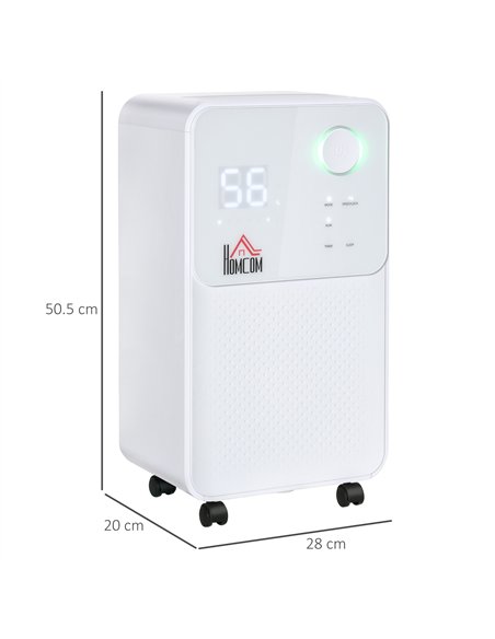 HOMCOM 12L/Day Dehumidifier for Home, Laundry Room, Bedroom, Basement, Electric Moisture Air De-Humidifier with 4 Modes, Continu