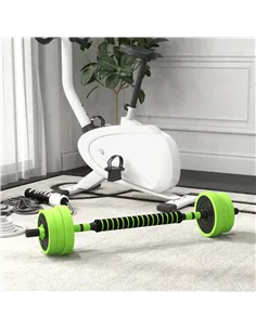 SPORTNOW 40kg Four-In-One Adjustable Weight Dumbbells Set, Barbell, Kettlebell, Push Up Stand - Green 2