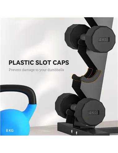 SPORTNOW Five-Tier Dumbbell Storage Rack, for Home Gym Exercise - Black