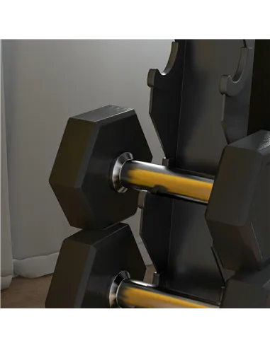 SPORTNOW Five-Tier Dumbbell Storage Rack, for Home Gym Exercise - Black