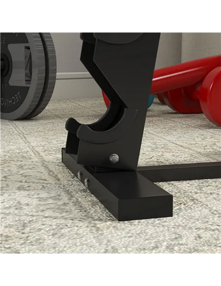 SPORTNOW Five-Tier Dumbbell Storage Rack, for Home Gym Exercise - Black