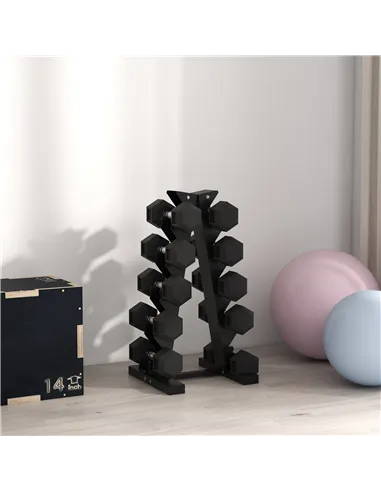 SPORTNOW Five-Tier Dumbbell Storage Rack, for Home Gym Exercise - Black