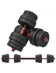 HOMCOM 30kg 2 IN 1 Adjustable Dumbbells Weight Set, Dumbbell Hand Weight Barbell for Body Fitness, Lifting Training for Home, Of