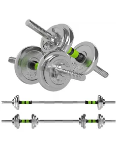 SPORTNOW 20kg 2-in-1 Barbell and Dumbbell Set, with Non-Slip Handle, for Weight Lifting, Training Home Gym