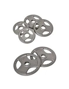 HOMCOM Set of 6 Cast Iron Olympic Weight for 2"/5cm Hole Dumbbell Handle Bar 35kg Dumbbell Plates Barbell Weight 2 x 5kg, 2 x 2.
