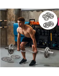 HOMCOM Set of 6 Cast Iron Olympic Weight for 2"/5cm Hole Dumbbell Handle Bar 35kg Dumbbell Plates Barbell Weight 2 x 5kg, 2 x 2. 2