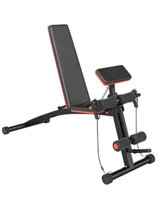 HOMCOM Foldable Weight Bench, Adjustable Strength Training Sit Up Ab Bench, Incline/Decline, Red