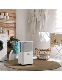 HOMCOM 10L/Day 2000ML Portable Quiet Dehumidifier for Home Laundry Room Bedroom Basement, Electric Moisture Air De-Humidifier wi 2