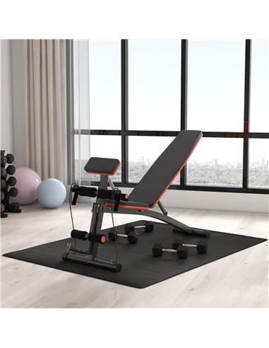 HOMCOM Foldable Weight Bench, Adjustable Strength Training Sit Up Ab Bench, Incline/Decline, Red