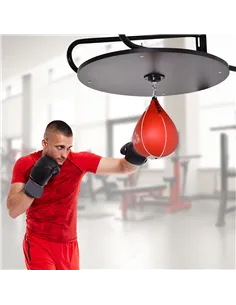 HOMCOM Wall-mounted Punching Ball Height Adjustable Hanging Speedball Platform Set Frame Stand Boxing Sports 2