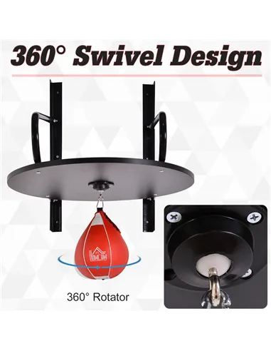 HOMCOM Wall-mounted Punching Ball Height Adjustable Hanging Speedball Platform Set Frame Stand Boxing Sports