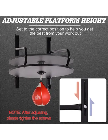 HOMCOM Wall-mounted Punching Ball Height Adjustable Hanging Speedball Platform Set Frame Stand Boxing Sports
