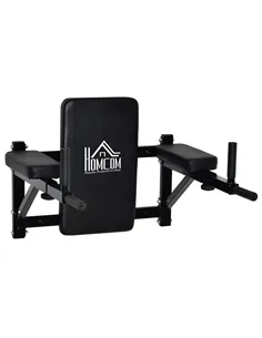 HOMCOM Wall Mounted Dip Station Knee Leg Raise Chin Up Pull Up Rack Home Gym Fitness Exercise Workout Bars New
