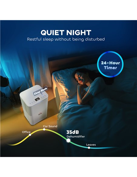 HOMCOM 10L/Day 2000ML Portable Quiet Dehumidifier for Home Laundry Room Bedroom Basement, Electric Moisture Air De-Humidifier wi