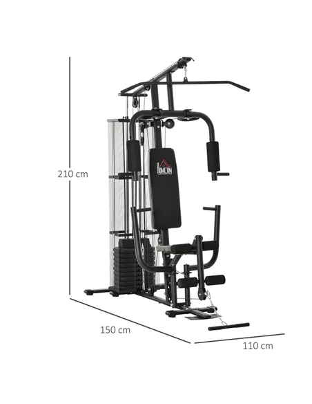HOMCOM Multifunction Home Gym System Weight Training Exercise Workout Station
