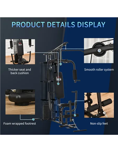 HOMCOM Multifunction Home Gym System Weight Training Exercise Workout Station