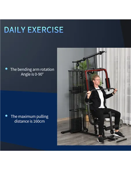HOMCOM Multifunction Home Gym System Weight Training Exercise Workout Station