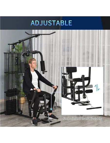 HOMCOM Multifunction Home Gym System Weight Training Exercise Workout Station
