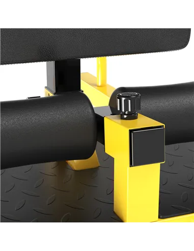 HOMCOM Squat Machine with Push Up Stand, Padded Hip Thrust Bench with Adjustable Cushion for Home Gym Work Out, Yellow