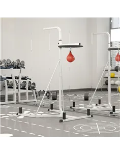 HOMCOM Adjustable Freestanding Speedbag, Punch Bag Hanger, White 2