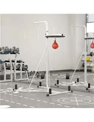 HOMCOM Adjustable Freestanding Speedbag, Punch Bag Hanger, White