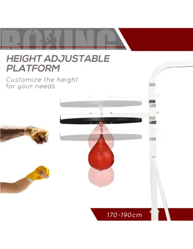 HOMCOM Adjustable Freestanding Speedbag, Punch Bag Hanger, White