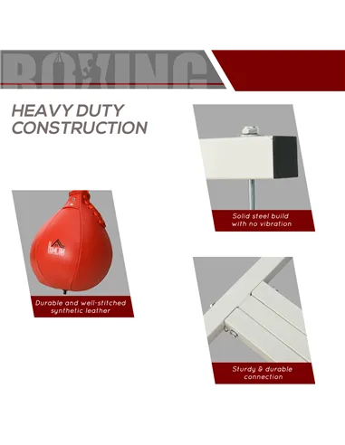 HOMCOM Adjustable Freestanding Speedbag, Punch Bag Hanger, White