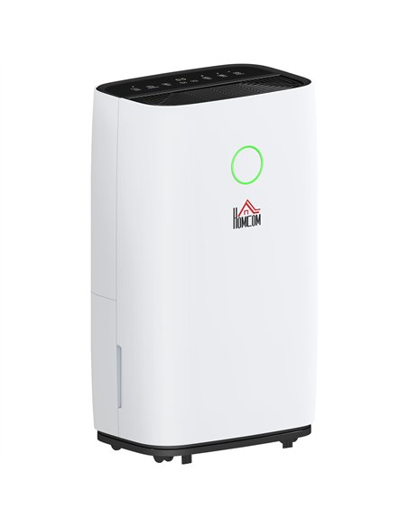HOMCOM 20L/Day Portable Dehumidifier for Home, with LED Screen, Sleep Mode, 24H Timer, 4L Water Tank, Electric Air Dehumidifier 