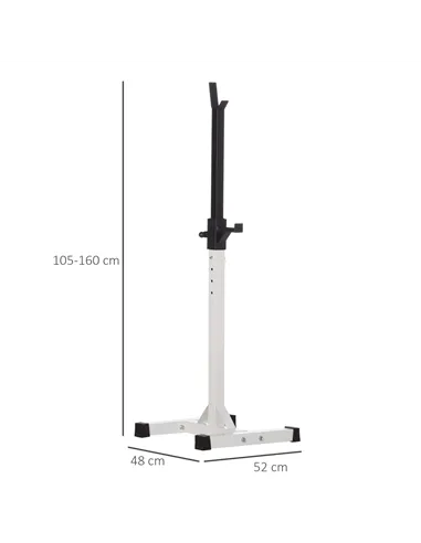 HOMCOM Heavy Duty Weight Bar Barbell Squat Stand Barbell Rack Spotter, for Home, Gym - Black