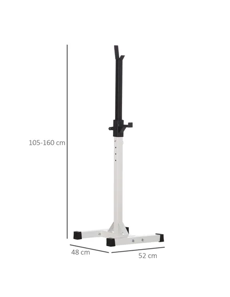 HOMCOM Heavy Duty Weight Bar Barbell Squat Stand Barbell Rack Spotter, for Home, Gym - Black