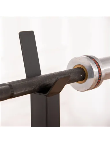 HOMCOM Heavy Duty Weight Bar Barbell Squat Stand Barbell Rack Spotter, for Home, Gym - Black