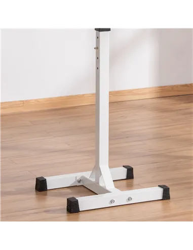 HOMCOM Heavy Duty Weight Bar Barbell Squat Stand Barbell Rack Spotter, for Home, Gym - Black