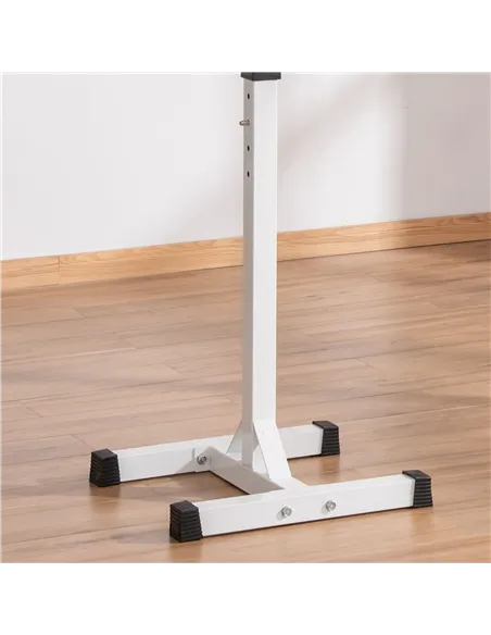 HOMCOM Heavy Duty Weight Bar Barbell Squat Stand Barbell Rack Spotter, for Home, Gym - Black