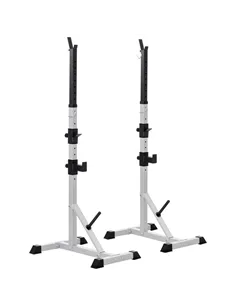 HOMCOM Weights Bar Barbell Rack Squat Stand Adjustable Portable Weight Lifting Max Load 200kg, Suitable For Home Gym Training Wo