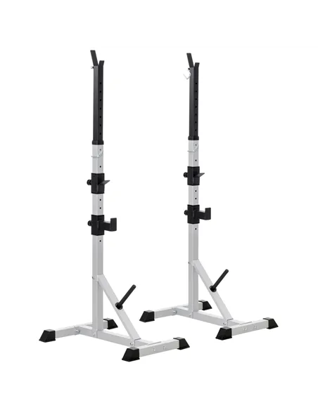 HOMCOM Weights Bar Barbell Rack Squat Stand Adjustable Portable Weight Lifting Max Load 200kg, Suitable For Home Gym Training Wo