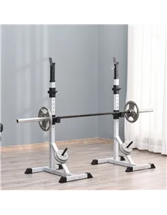HOMCOM Weights Bar Barbell Rack Squat Stand Adjustable Portable Weight Lifting Max Load 200kg, Suitable For Home Gym Training Wo 2