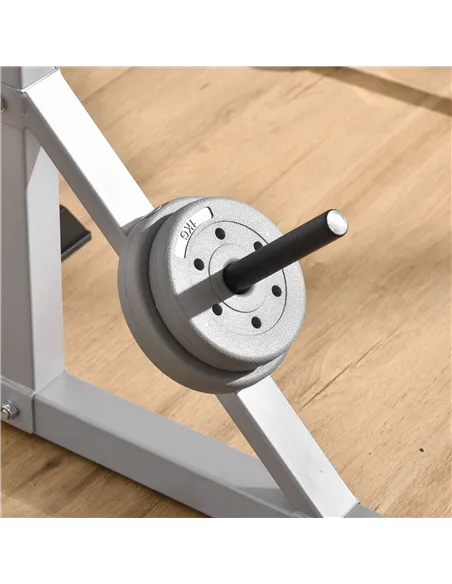HOMCOM Weights Bar Barbell Rack Squat Stand Adjustable Portable Weight Lifting Max Load 200kg, Suitable For Home Gym Training Wo