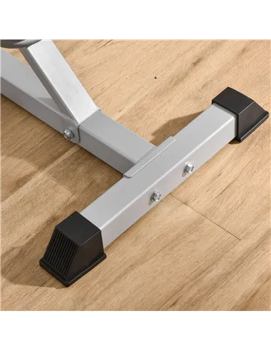 HOMCOM Weights Bar Barbell Rack Squat Stand Adjustable Portable Weight Lifting Max Load 200kg, Suitable For Home Gym Training Wo