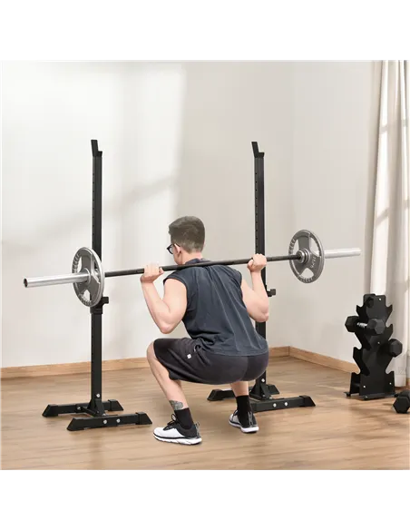 HOMCOM Adjustable Squat Rack, Weight Strength Training Bench Press Rack Weight Bench Supporter for Home Gym Exercise, Max Load 1