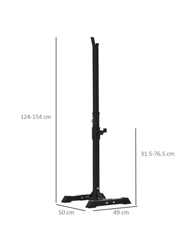 HOMCOM Adjustable Squat Rack, Weight Strength Training Bench Press Rack Weight Bench Supporter for Home Gym Exercise, Max Load 1