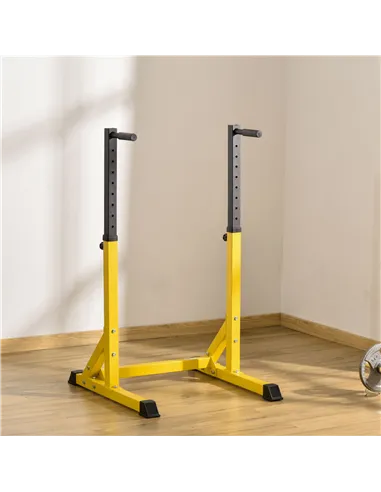 HOMCOM 83.5L x 71.5W x 126H cm Dip Station Chin Up Parallel Bars Pull Up Power Tower Home Gym Workout Bicep Tricep Fitness Equip