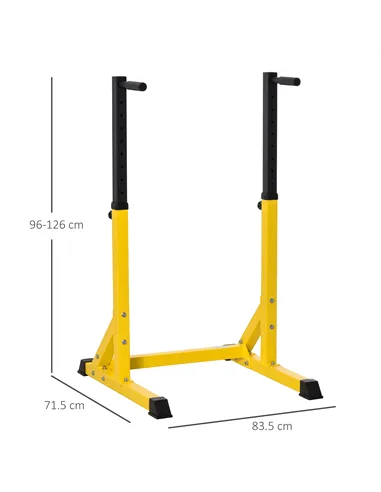HOMCOM 83.5L x 71.5W x 126H cm Dip Station Chin Up Parallel Bars Pull Up Power Tower Home Gym Workout Bicep Tricep Fitness Equip
