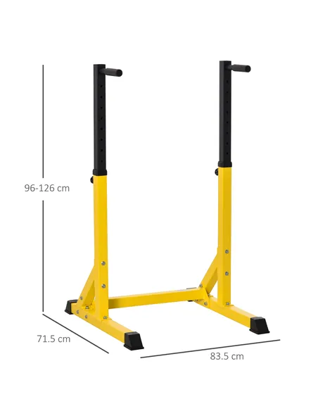 HOMCOM 83.5L x 71.5W x 126H cm Dip Station Chin Up Parallel Bars Pull Up Power Tower Home Gym Workout Bicep Tricep Fitness Equip