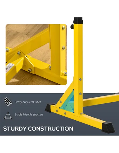 HOMCOM 83.5L x 71.5W x 126H cm Dip Station Chin Up Parallel Bars Pull Up Power Tower Home Gym Workout Bicep Tricep Fitness Equip