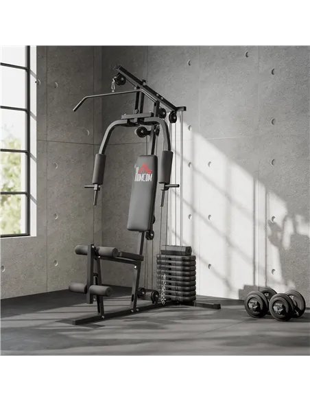 HOMCOM Multifunction Home Gym Machine, with 45kg Weight Stacks, for Strength Training
